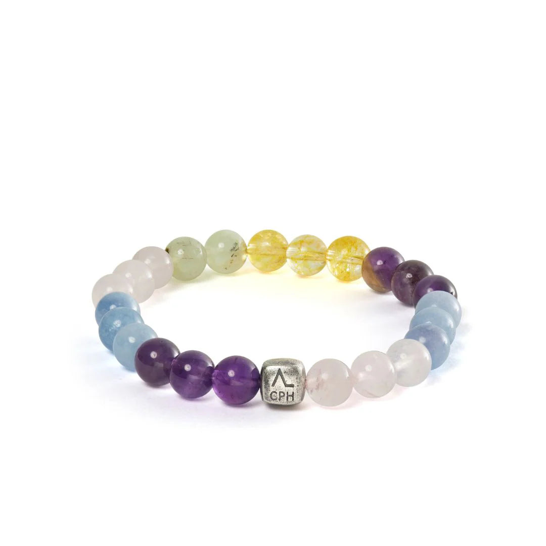 Alexander Lynggaard Armband Saint Tropez 8 mm mit mehrfarbigen Steinperlen und Silberdetails, Modell C10560-001-1.