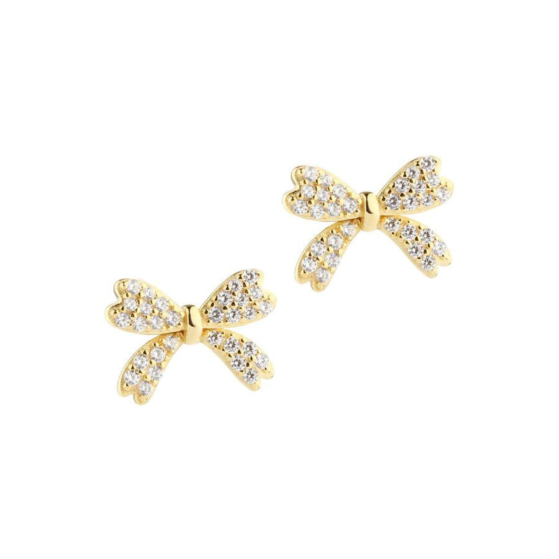 Aqua Dulce Big Darling Bow Ørestikker Forgyldt - Øreringe - 5805