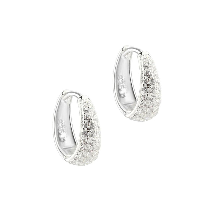 Aqua Dulce Darling Emma Small Hoop Silver, kleine Creolen in Silber mit klaren Steinen, Modell 5860-5860-1