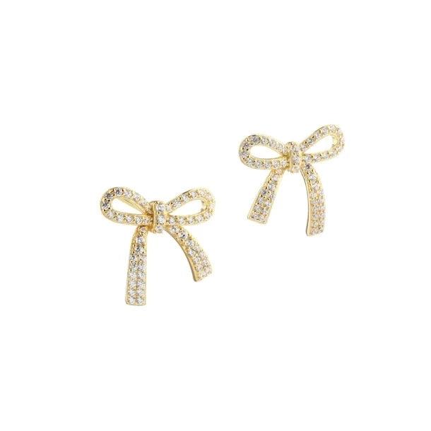 Aqua Dulce Elegant Bow Ørestikker Forgyldt - Øreringe - 5815