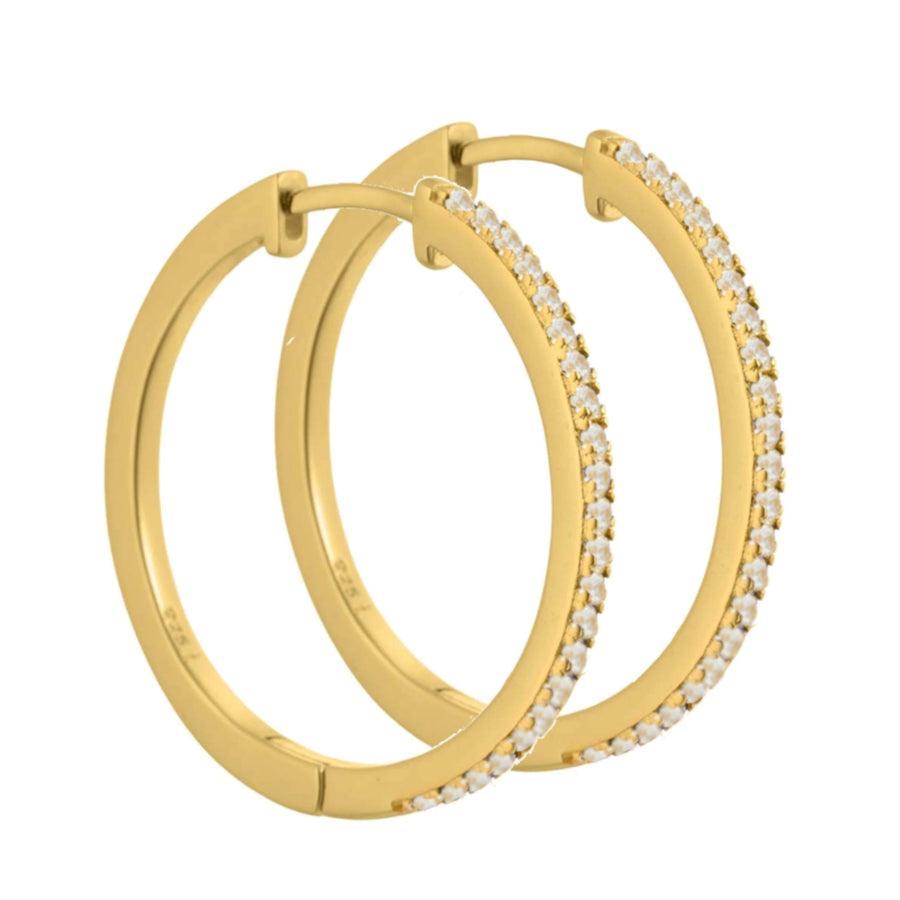 Aqua Dulce Raya Creol Versilberte, elegante Goldohrringe mit klaren Steinen, Modell 4550-4550-1