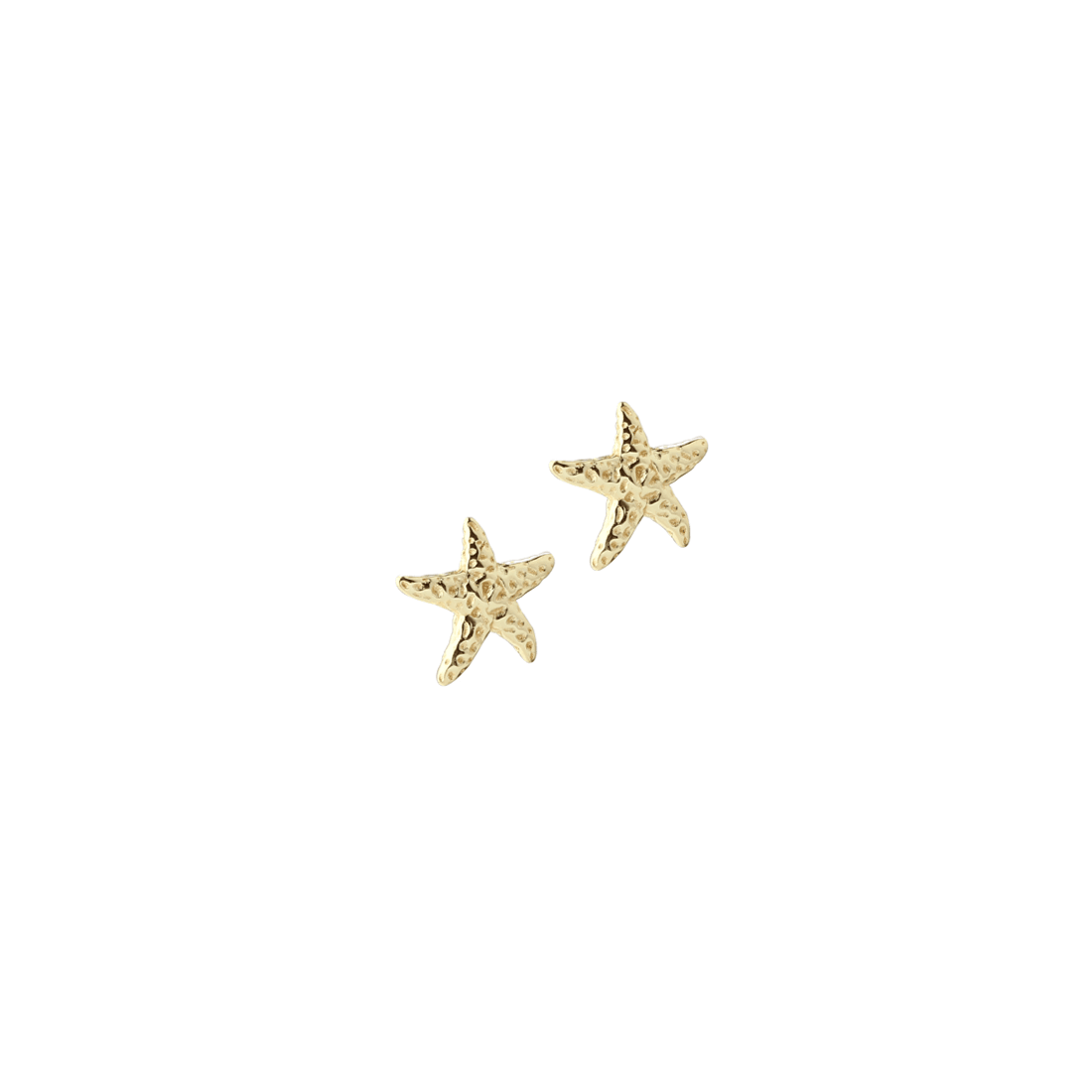 Aqua Dulce Stella Ohrringe aus vergoldetem Silber, kleine sternförmige Ohrringe mit Struktur. Modell 6154-1