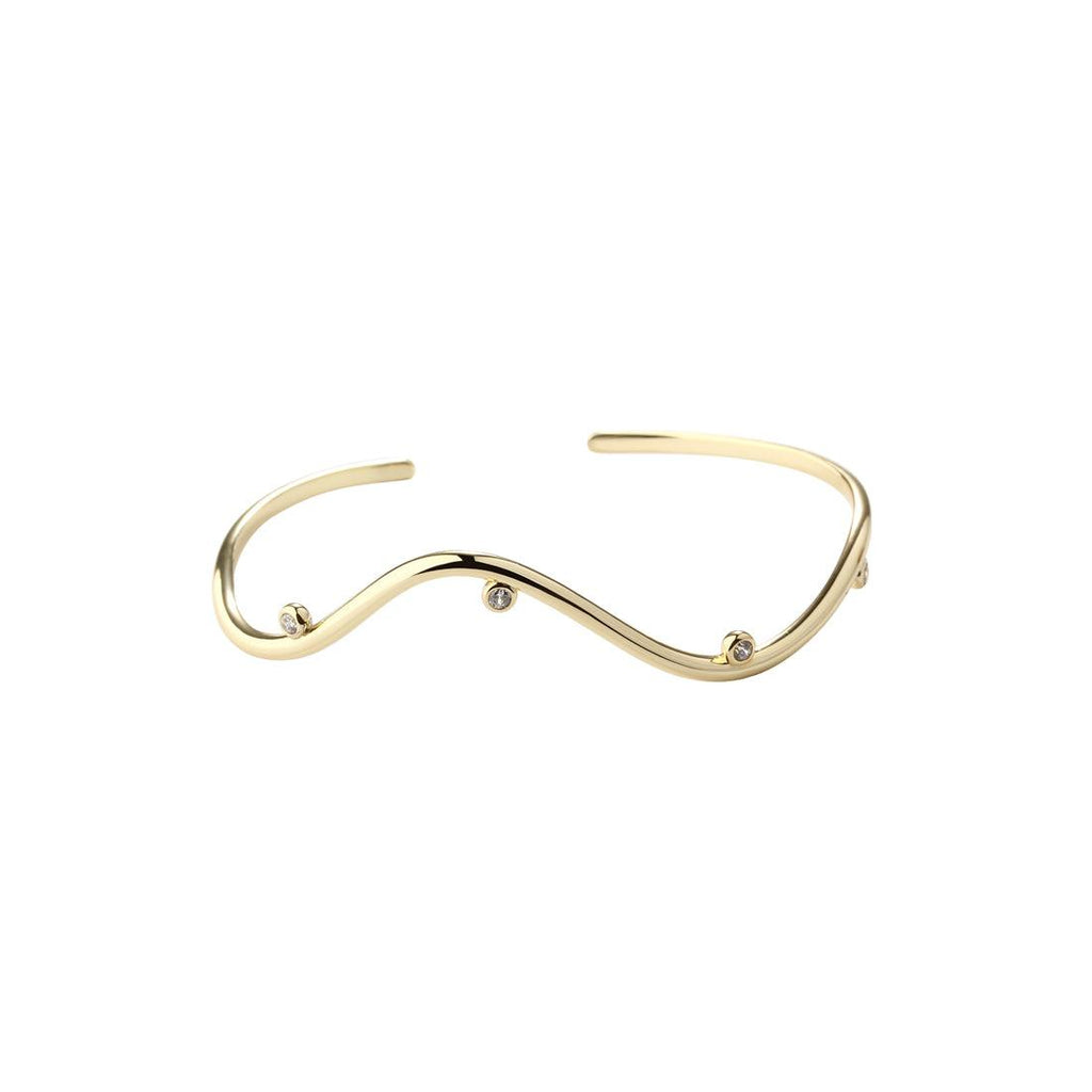 Aqua Dulce Wavy Armring i Forgyldt Sølv - Armbånd - 6218