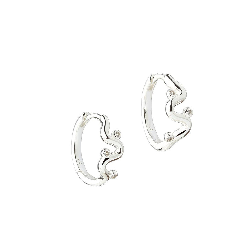 Aqua Dulce Wavy Hoop Øreringe i Sølv - Øreringe - 6213