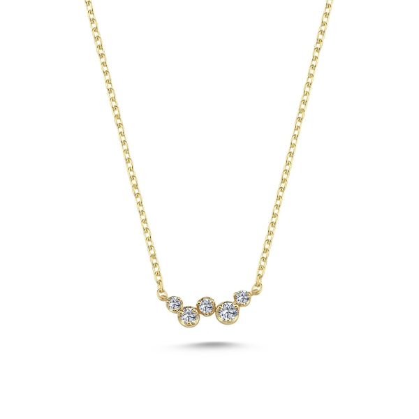 Nuran Aura Halskette 14 kt. Gold mit 0,10 ct. Diamant – V2620-010RG