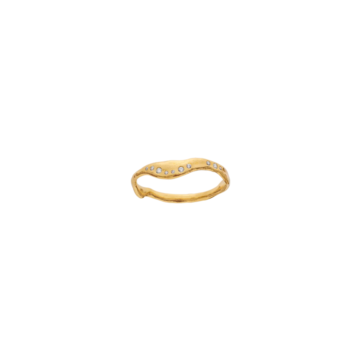 Maanesten Aurea Vergoldeter Ring mit weißem Zirkonia – 4958A-001