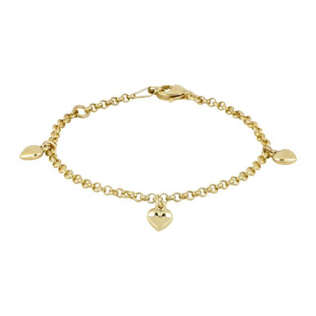 Børnearmbånd Med Hjerter I 8kt Guld - Armbånd - 80820290300