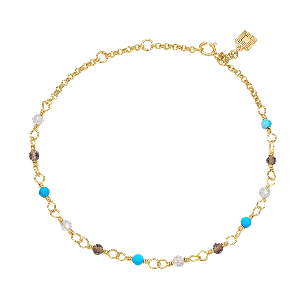 Carré Armbånd Med Mix Sten - FB4456TQSTLB - Armbånd - FB4456TQSTLB