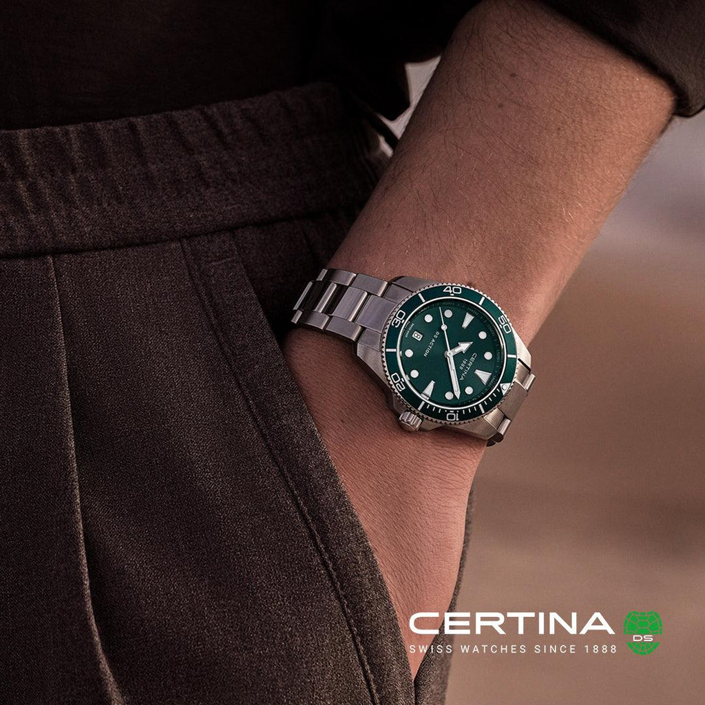Certina DS Action Grøn Urskive - Quartz - Herreur - C0484101109100
