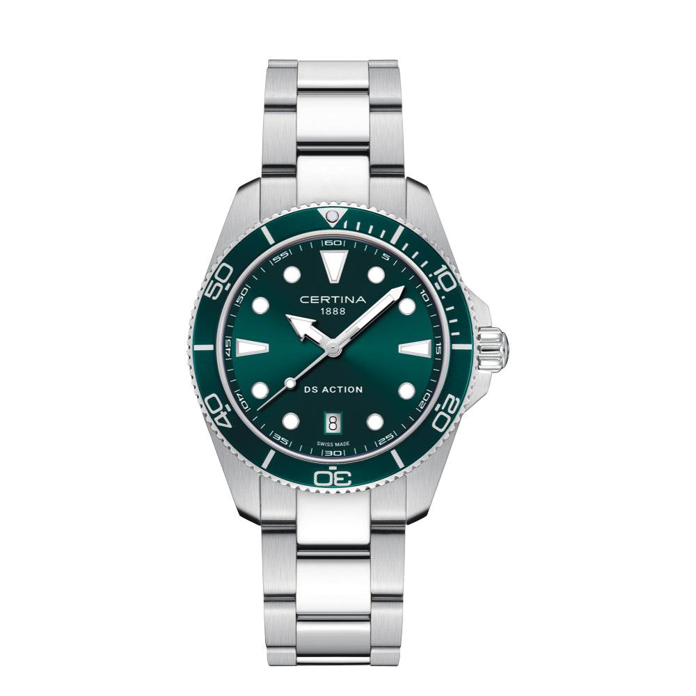 Certina DS Action Grøn Urskive - Quartz - Herreur - C0484101109100