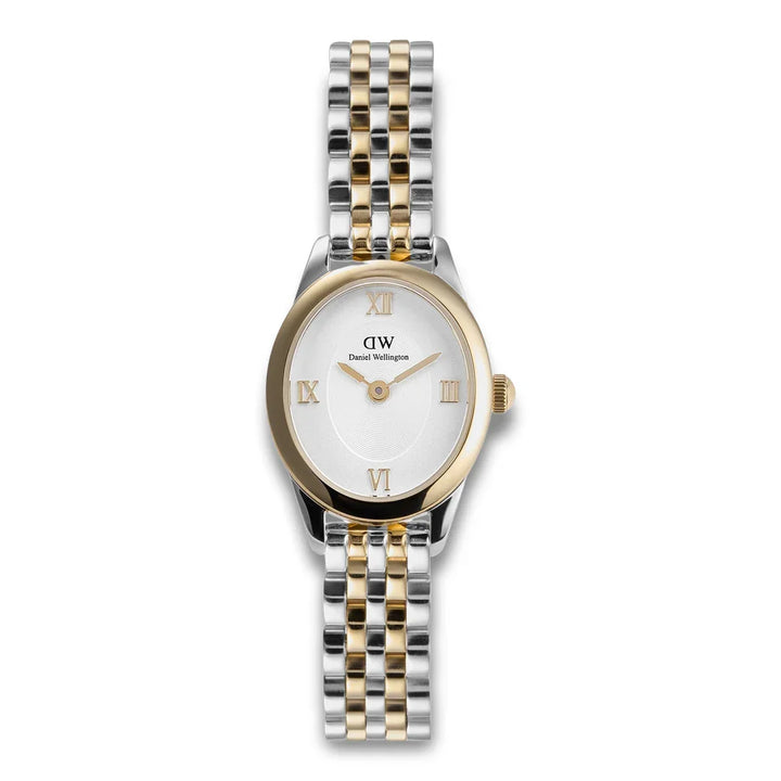Daniel Wellington ADW00100811 dameur med tofarvet stållænke og hvid urskive, Model ADW00100811