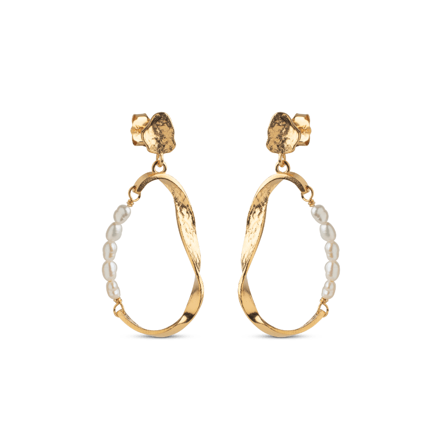 Enamel Aloma Pearl Small Øreringe I Forgyldt Sølv - E339GM - Øreringe - E339GM