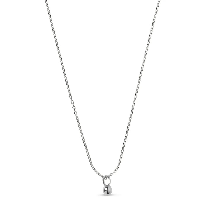 enamel Ballon-Silberkette mit Anhänger, schlichte Silberkette mit kleinem Kugelanhänger. Modell n133s-2