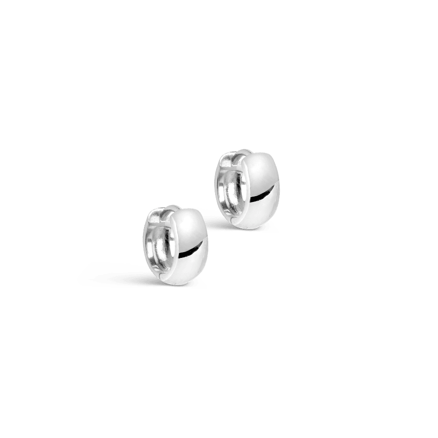 Enamel Classic Hoop Wide E321S, silberne Creolen mit glänzender Oberfläche, Modell e321s-e321s-1.