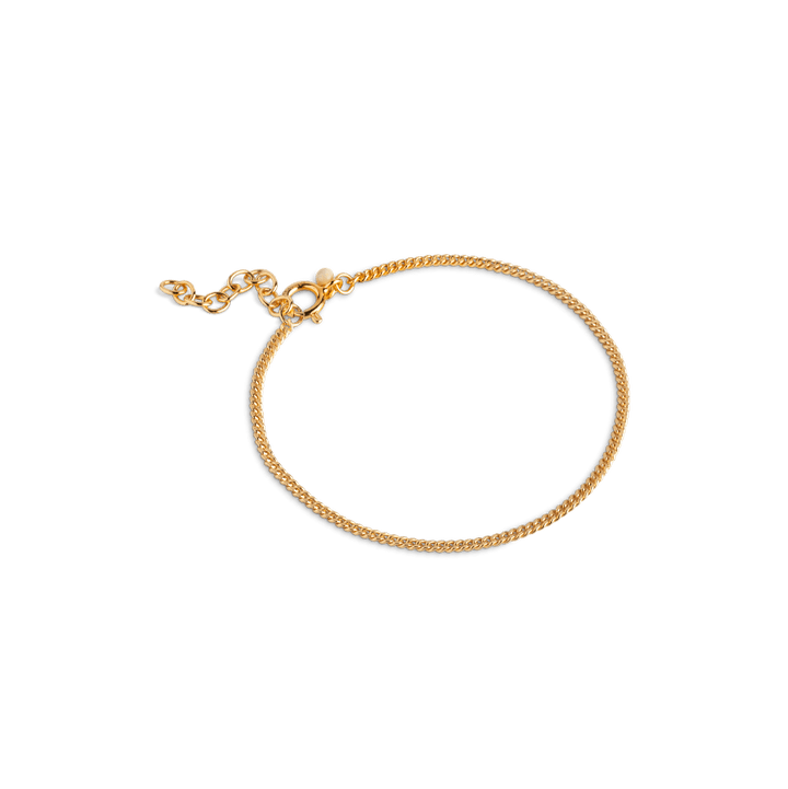 enamel Panzerkettenarmband aus vergoldetem Silber im schlichten Stil, geschlossen mit Karabinerverschluss. Modell b123g-b123g-1