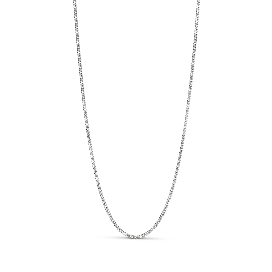 Enamel Curb Chain Necklace Sølv - N115S - Halskæder - N115S