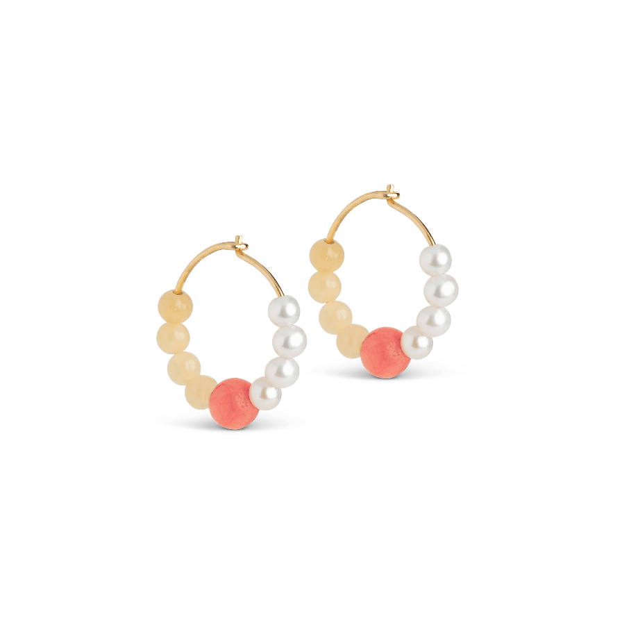 Enamel Kalea Hoops I Forgyldt Sølv - E367G - Øreringe - E367G-Orange
