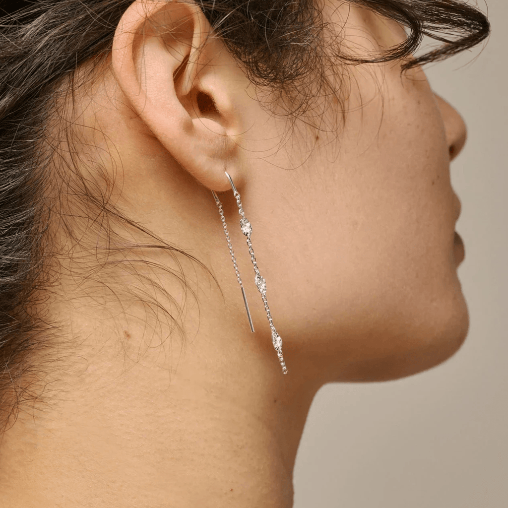 Enamel Kia Earrings - Sølv Kædeøreringe - E369SM - Øreringe - E369SM