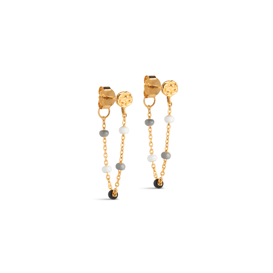 Enamel Lola Salt 'n' Pepper Earrings - E140GM-SaltPepper - Øreringe - E140GM-SaltPepper