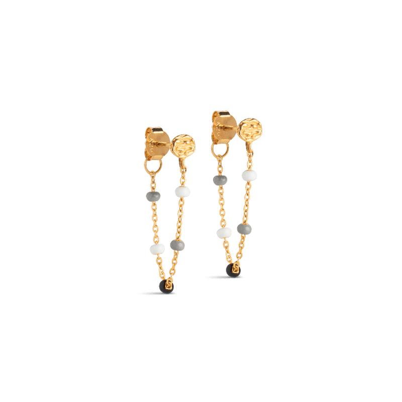Enamel Lola Salt 'n' Pepper Earrings - E140GM-SaltPepper - Øreringe - E140GM-SaltPepper