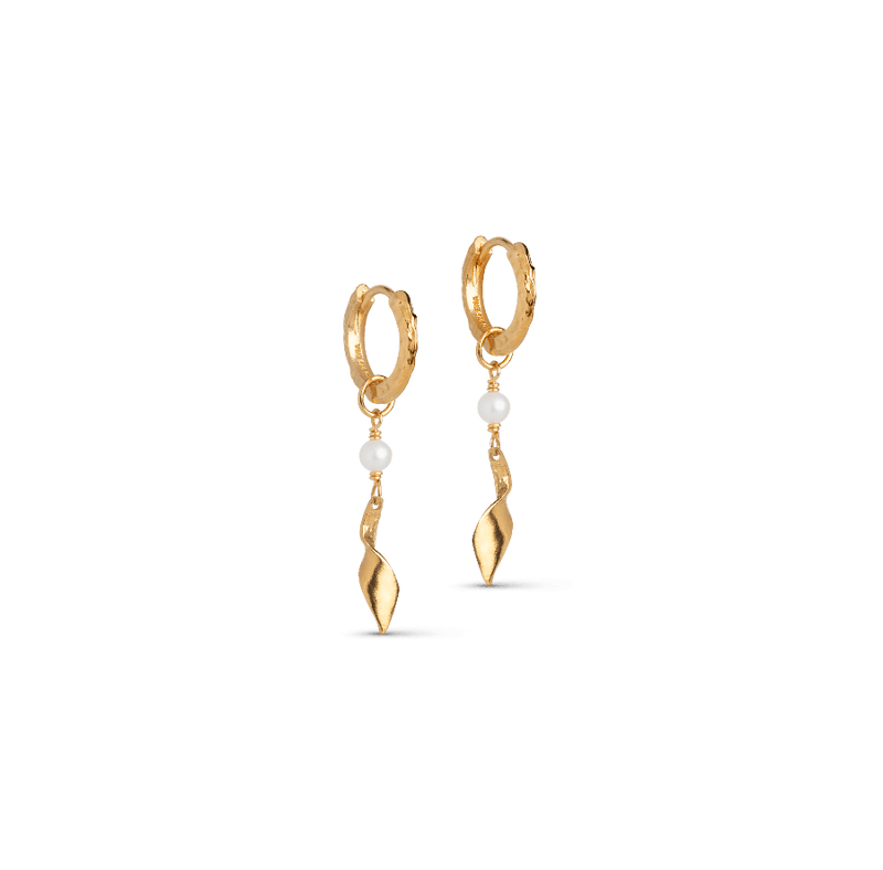 Enamel May Pearls Hoops sølvforgyldt - E366GM - Øreringe - E366GM
