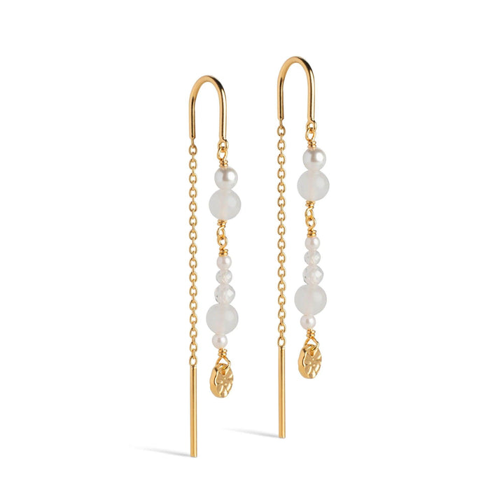 enamel-sofia-earings-white-and-pearls elegante Ohrringe in Gold mit weißen Perlen, Modell E282G WHITE