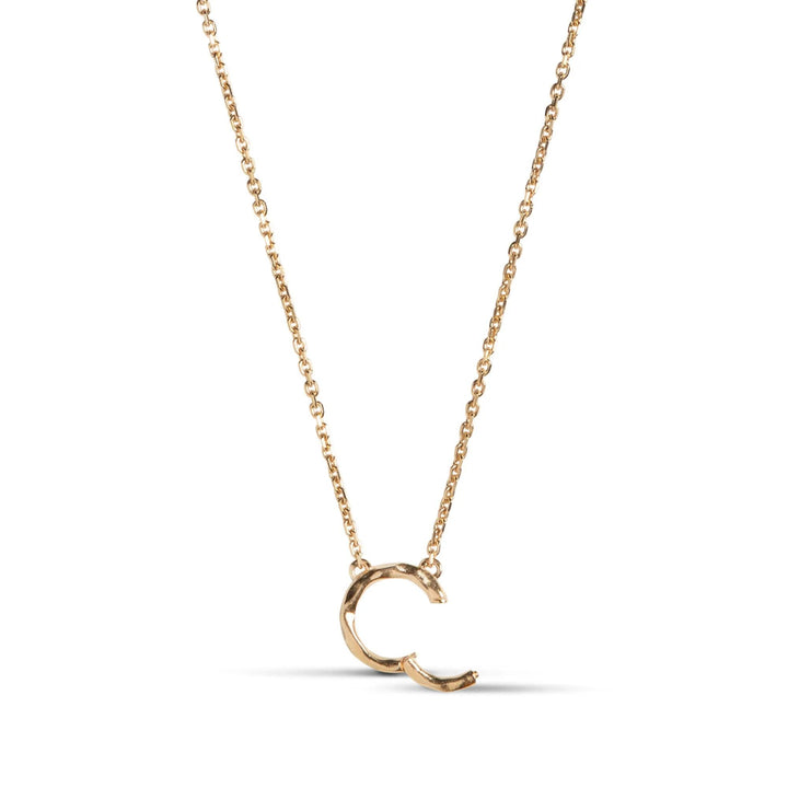 Enamel Treasure-Halskette mit Anhänger in glänzender Goldoptik, dargestellt auf weißem Hintergrund. Modell n130g-n130g-2.