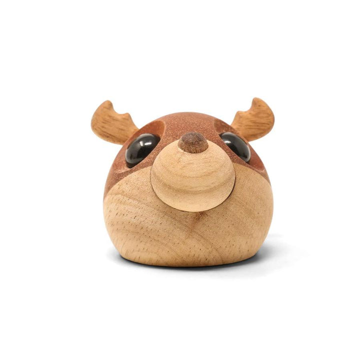 Fablewood Kaj das kleine Regendeer, kleine Rentierfigur aus hellem und dunklem Holz, Modell 1125-1