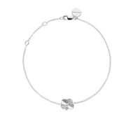 Flora Danica Vierblättriges Kleeblatt-Armband – Silber