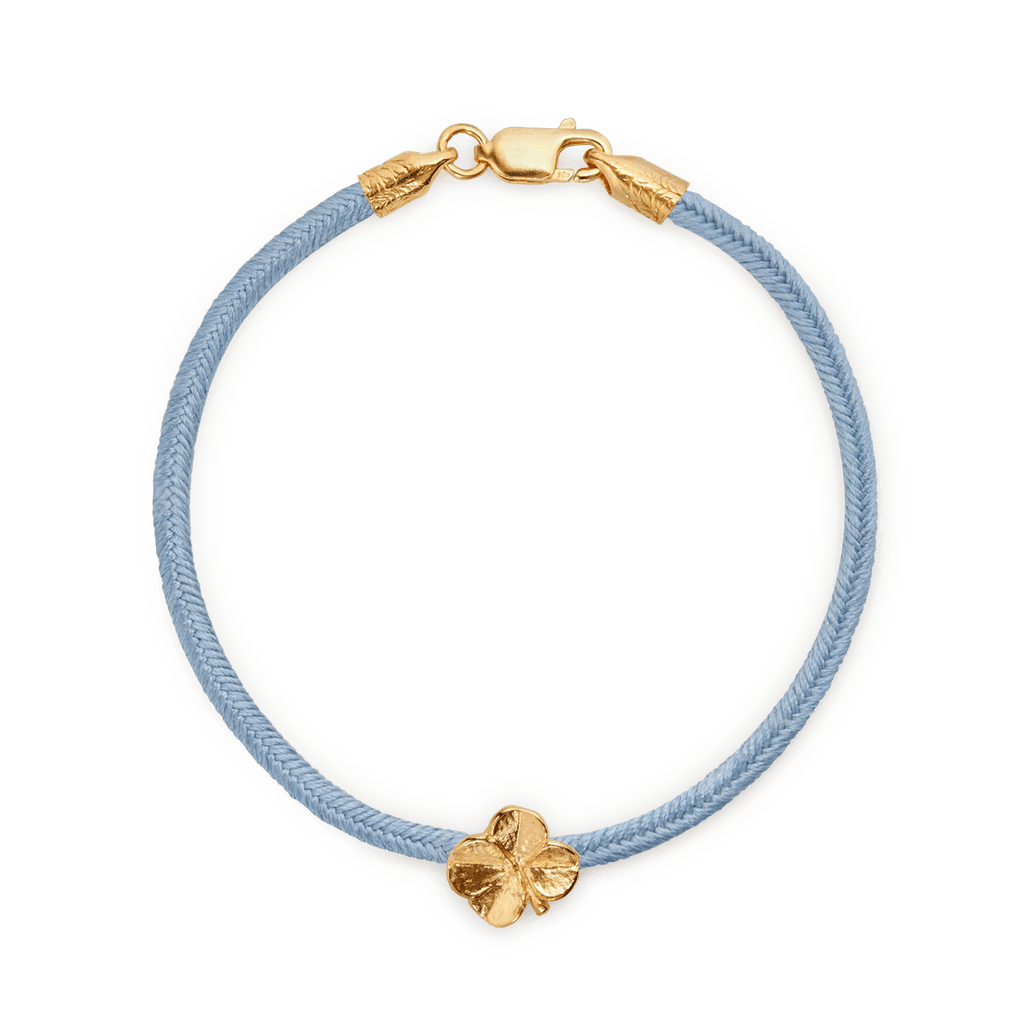 Flora Danica Firkløver Silke Armbånd Blå - Forgyldt - Armbånd - 907.FLC-SILK-BLUE-G-001