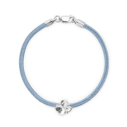 Flora Danica Vierblättriges Kleeblatt-Seidenarmband Blau - Silber