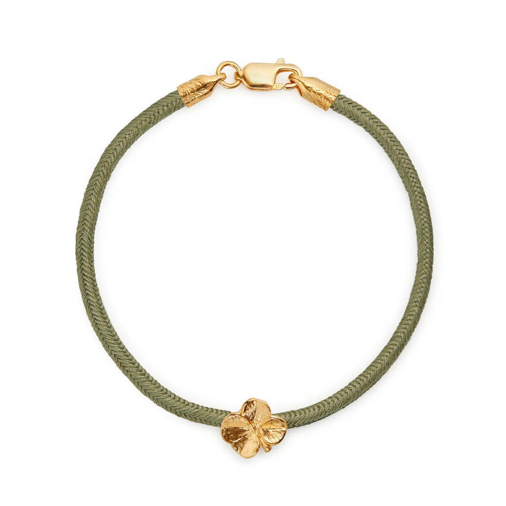Flora Danica Firkløver Silke Armbånd Oliven - Forgyldt - Armbånd - 907.FLC-SILK-OLIVE-G-001