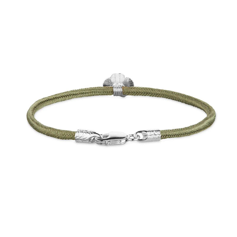 Flora Danica Firkløver Silke Armbånd Oliven - Sølv - Armbånd - 907.FLC-SILK-OLIVE-S-001