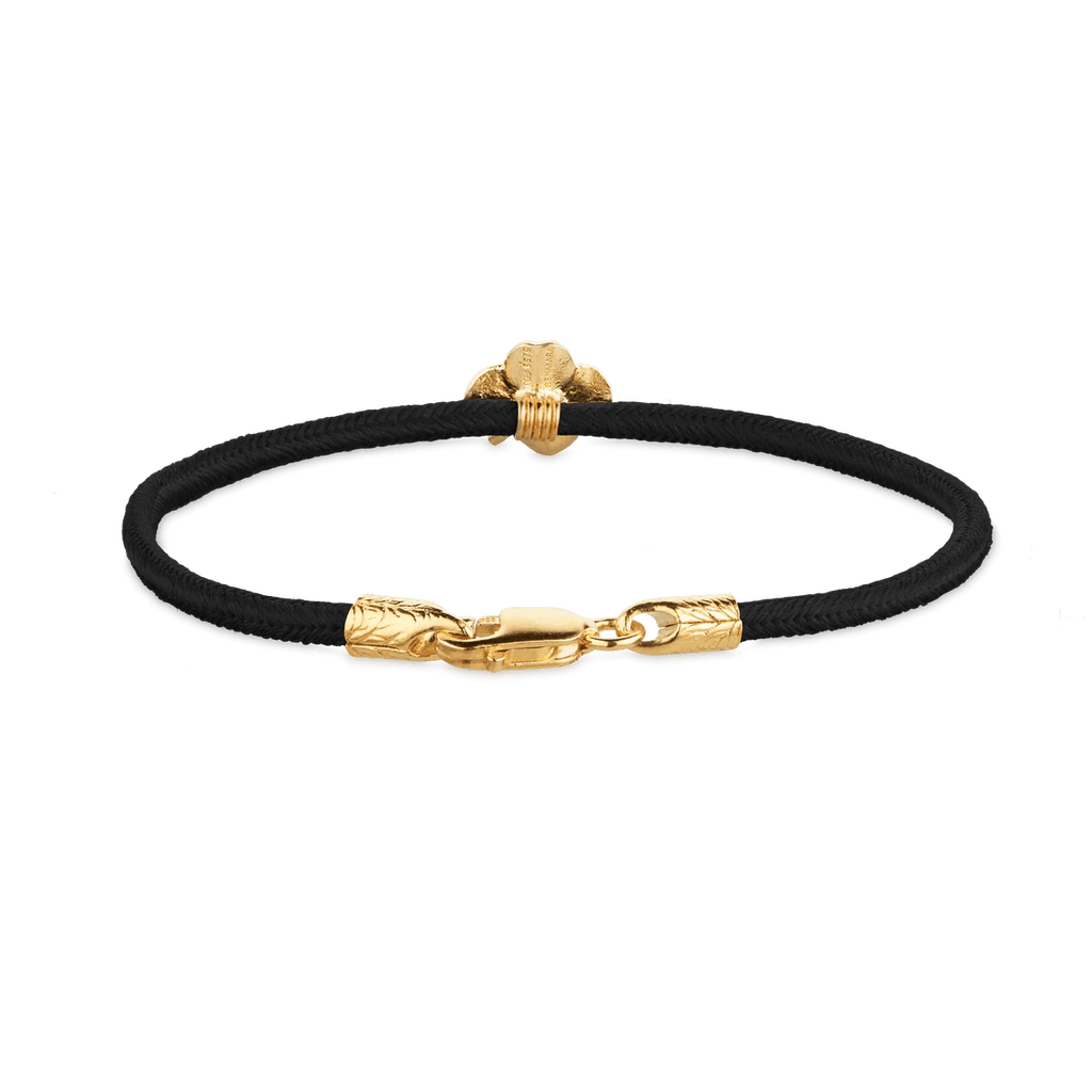 Flora Danica Firkløver Silke Armbånd Sort - Forgyldt - Armbånd - 907.FLC-SILK-BLACK-G-001