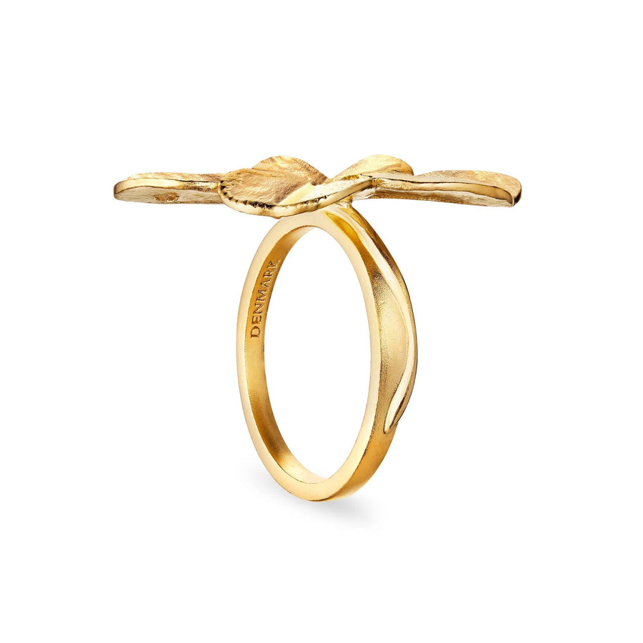 Flora Danica Firkløver Statement Ring - Sølv Forgyldt - Ringe - 907.FLC-STRI-G-001