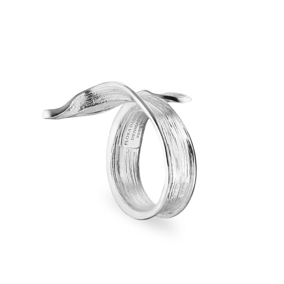 Flora Danica Grass Statement Ring Silber mit mattierter Oberfläche und organischer Form, Modell 907-GR-STRI-S-001