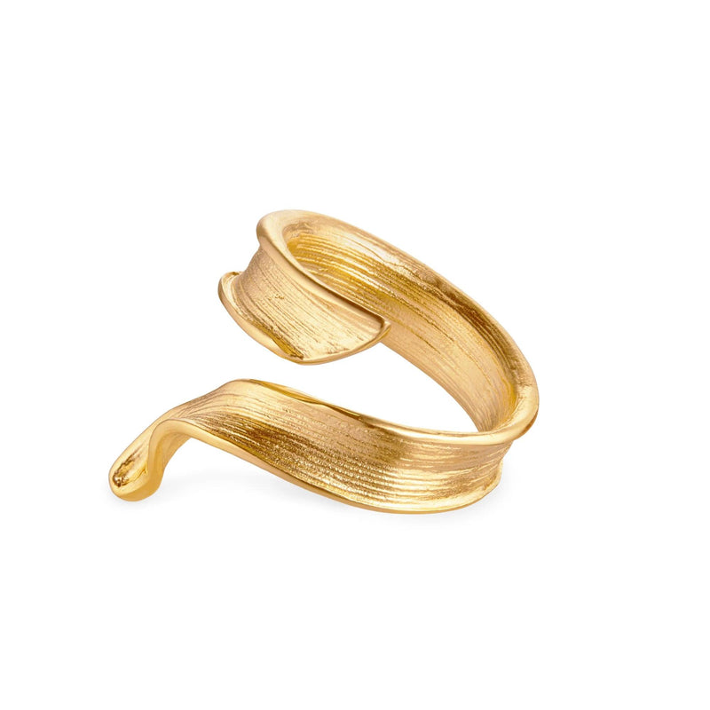 Flora Danica Græs Statement Ring - Sølv Forgyldt - Ringe - 907.GR-STRI-G-001
