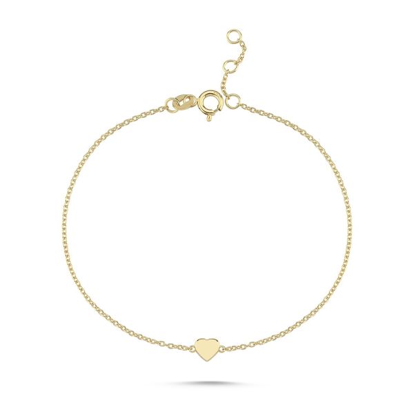 Nuran Icons Armband Love – 14 Karat Gold mit Herz – B2610-1RG