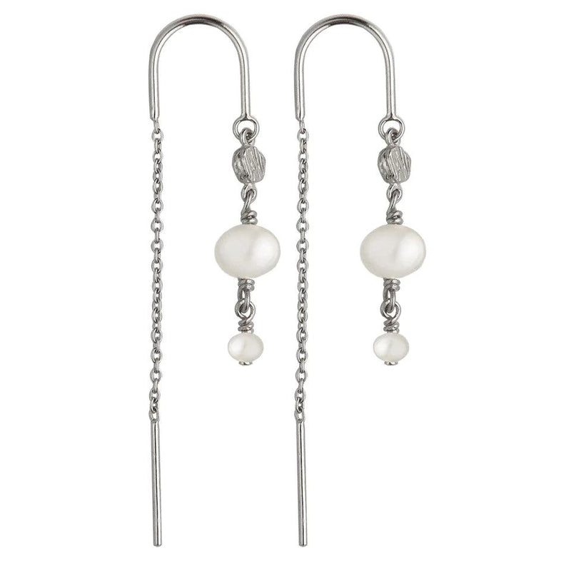 Jeberg Cordelia Pearl Chain Sølv Øreringe - Øreringe - 52702
