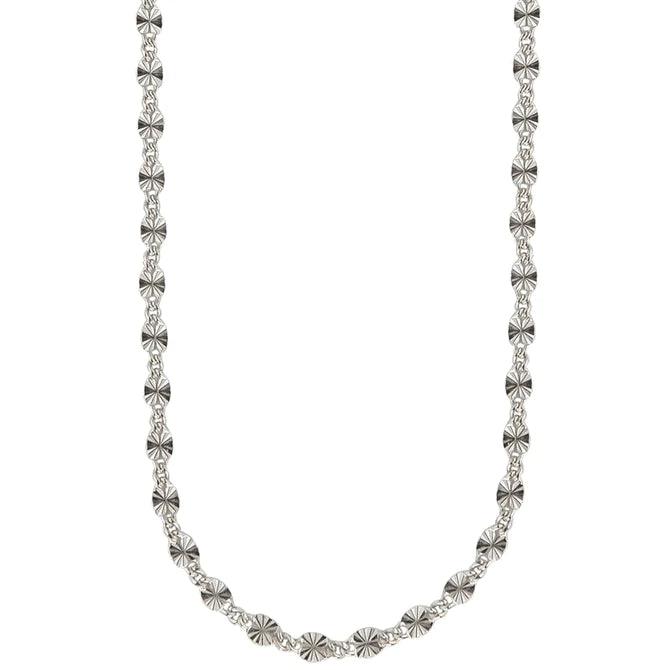 Jeberg Jewellery Stella Halskette aus Silber, Kette mit runden Gliedern mit Sternmuster. Modell 4510-42-S