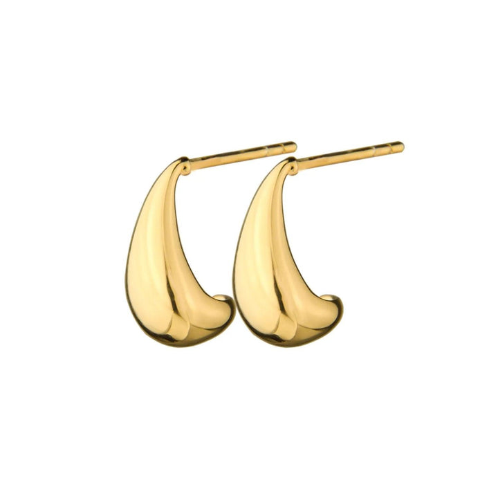 Jeberg-Jewellry-Audrey-Drop-Ohrringe verfügen über glänzende tropfenförmige Ohrstecker aus goldfarbenem Metall. Modell 52920