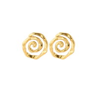 Jeberg Pirouette mittelgroße vergoldete Ohrringe mit Spiraldesign in Gold, Modell 52930-1.