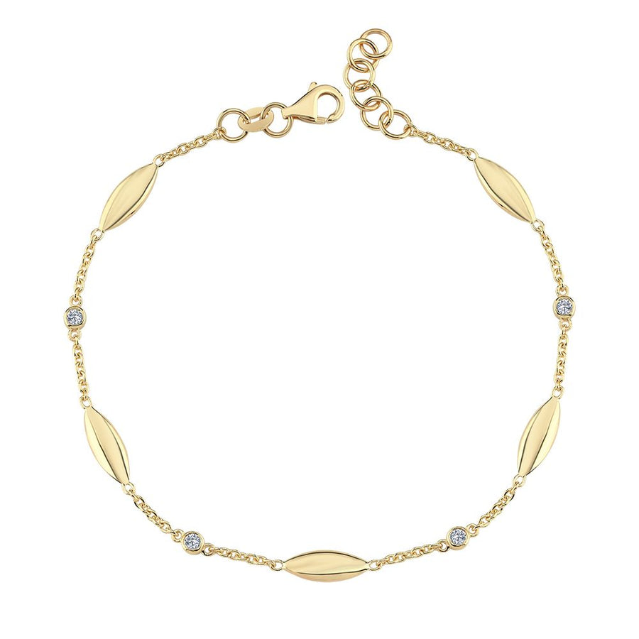 Nuran Leaves 14kt Armbånd 0.10ct W.Si - Armbånd - B2512-010-RG