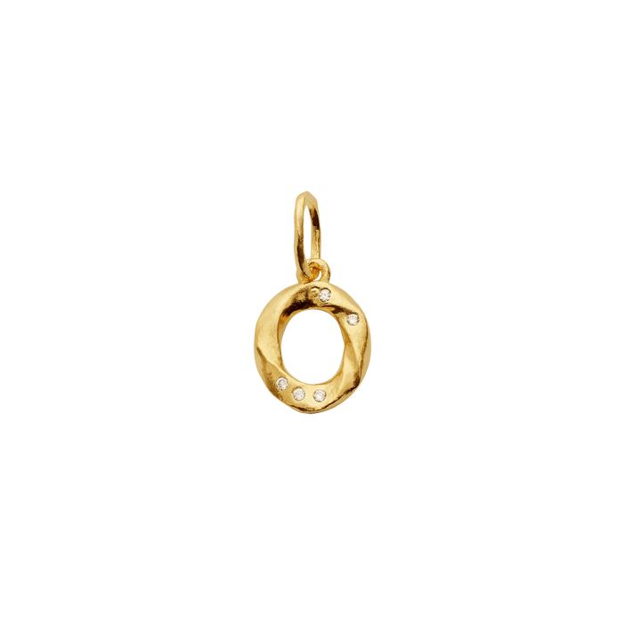 maanesten-alfabet-forgyldt-vedhaeng-bogstavsvedhaeng-a-z viser gyldent bogstavsvedhæng med sten, Model 2771a-015-14