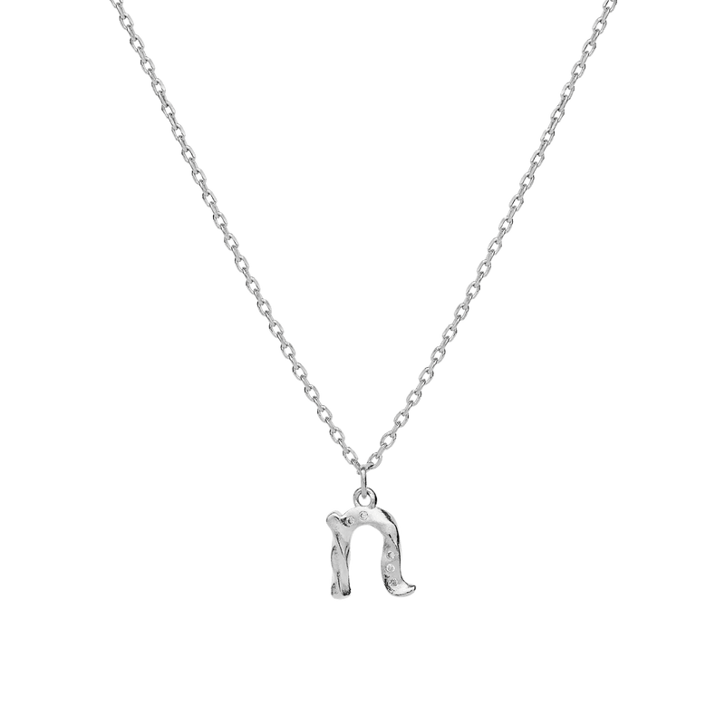 Maanesten Alphabet Letter Halskæde Sølv - Bogstavs Vedhæng A-Z - Halskæde - 2744C-014