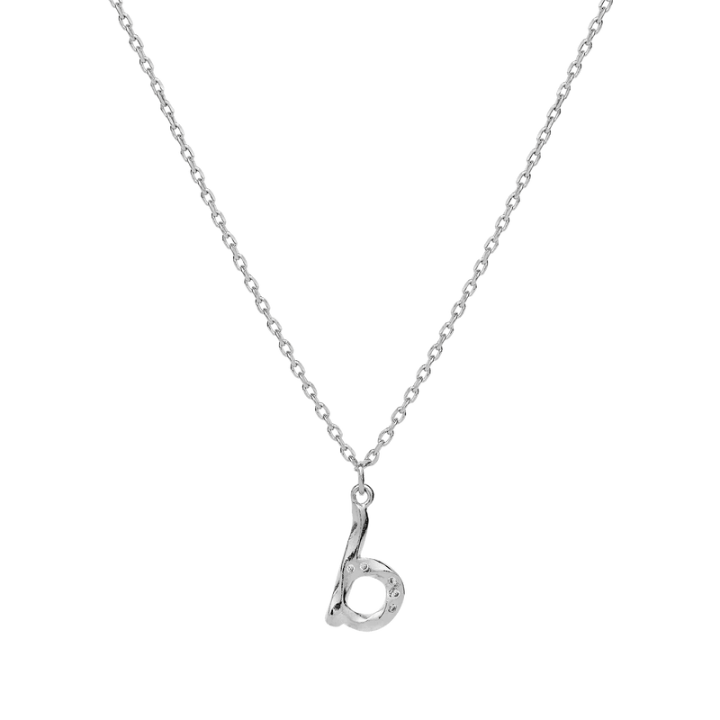 Maanesten Alphabet Letter Halskæde Sølv - Bogstavs Vedhæng A-Z - Halskæde - 2744C-002