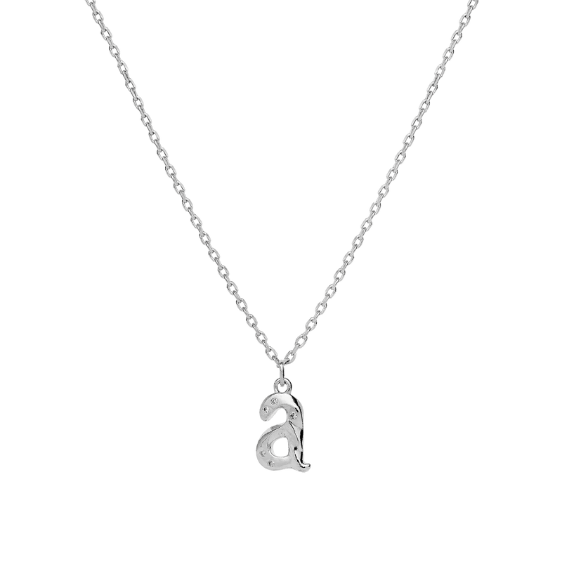 Maanesten Alphabet Letter Halskæde Sølv - Bogstavs Vedhæng A-Z - Halskæde - 2744C-001