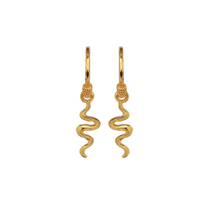 Mondstein-Arya-Ohrringe 18 kt vergoldete, gedrehte goldfarbene Ohrringe mit elegantem Design. Modell 9579a-9579a-1