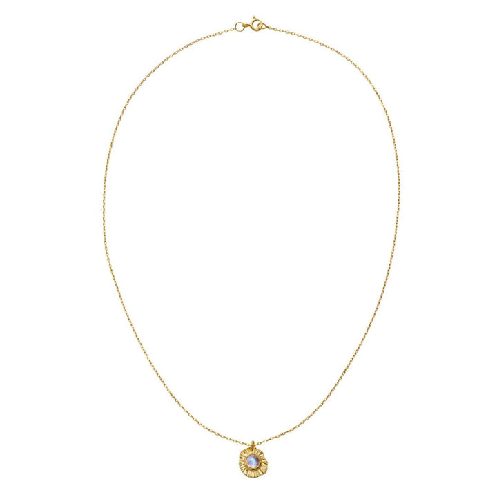 Mondstein-Astra-Halskette 18 kt. gold plated with round pendant and bright pearl details, Model 2652a-2652a-2.