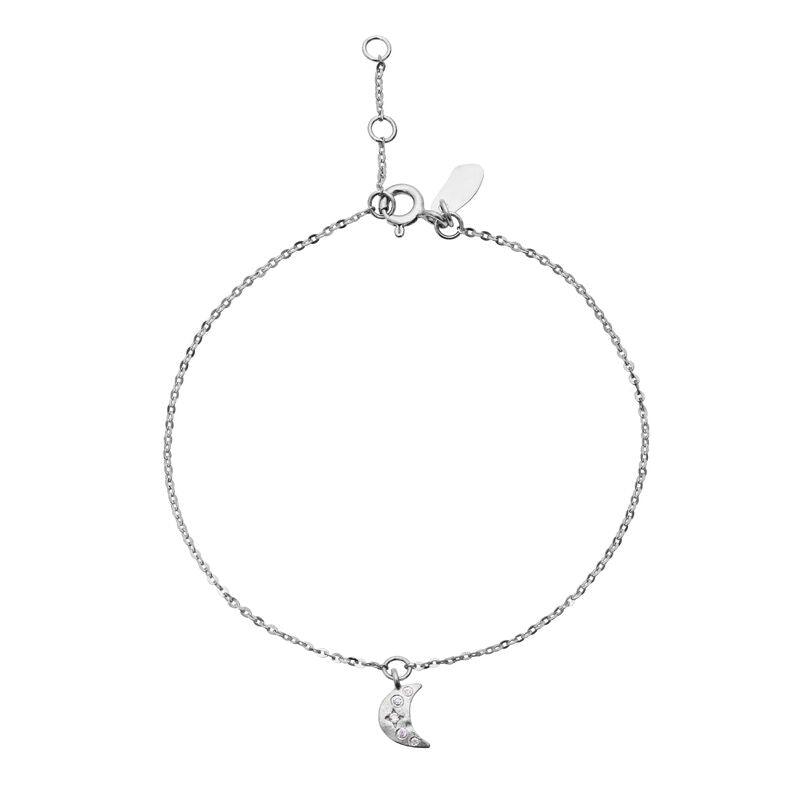 Maanesten Celestia-Armband aus Silber mit Halbmonddetail und feiner Kette, Modell 8618c-8618c-1.